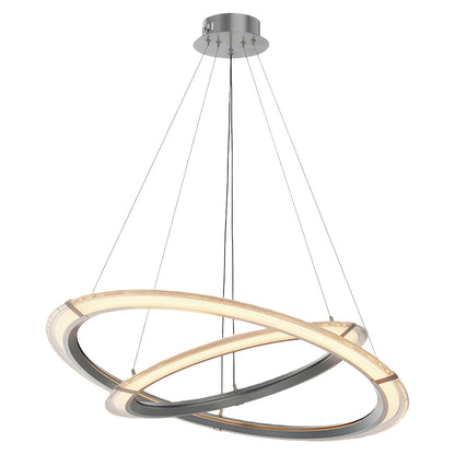 Interlocking Ring LED Chandelier in Brushed Brass, Polished Nickel or Matte Black