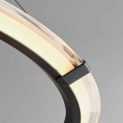 Interlocking Ring LED Chandelier in Brushed Brass, Polished Nickel or Matte Black