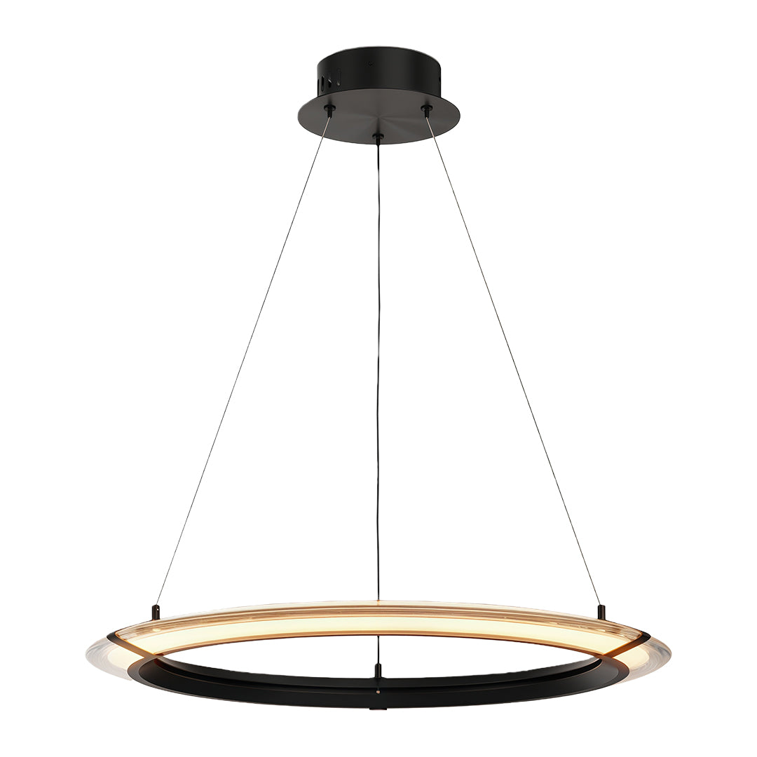 Interlocking Ring LED Chandelier in Brushed Brass, Polished Nickel or Matte Black