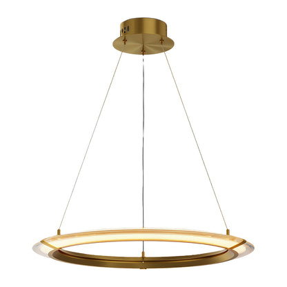 Interlocking Ring LED Chandelier in Brushed Brass, Polished Nickel or Matte Black