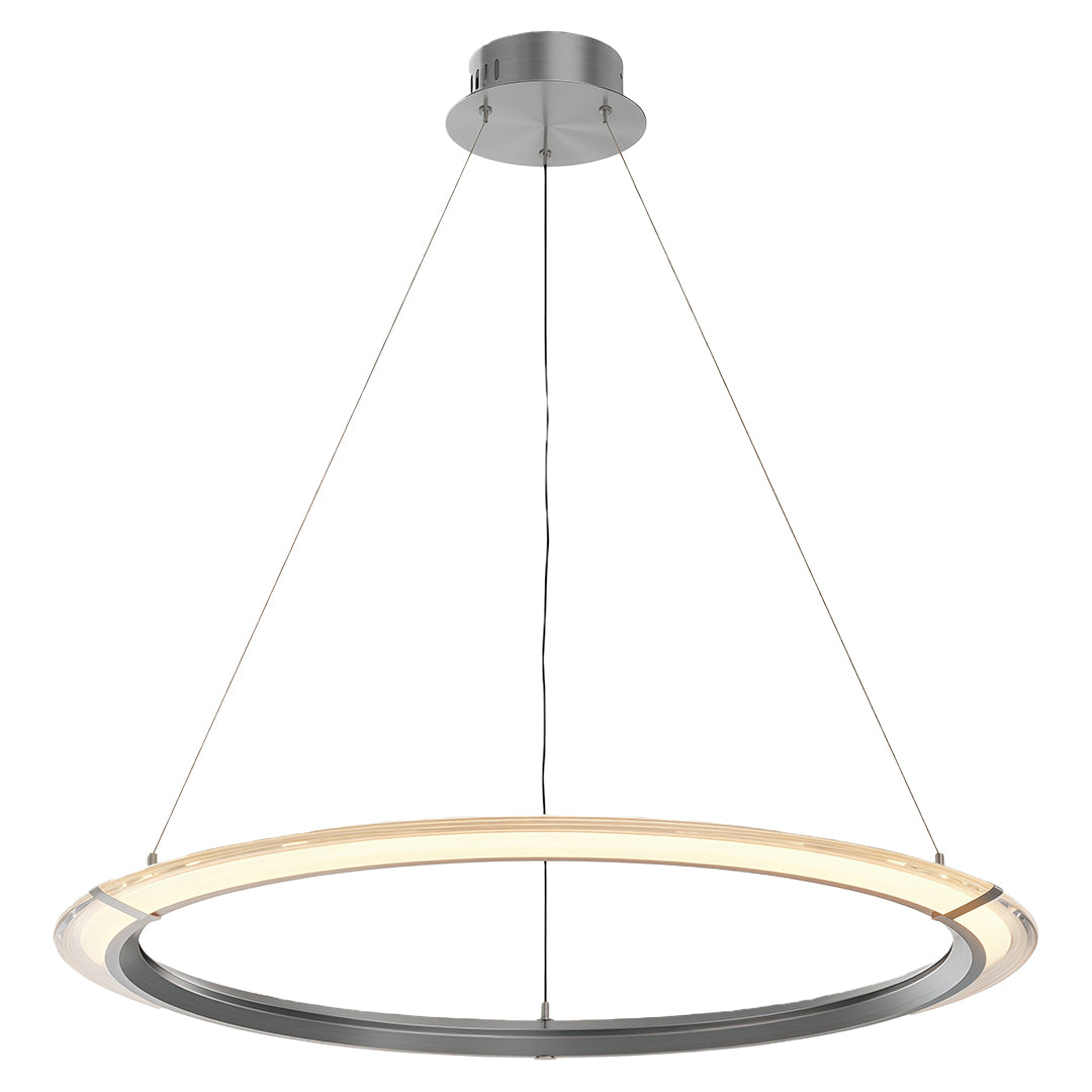 Interlocking Ring LED Chandelier in Brushed Brass, Polished Nickel or Matte Black