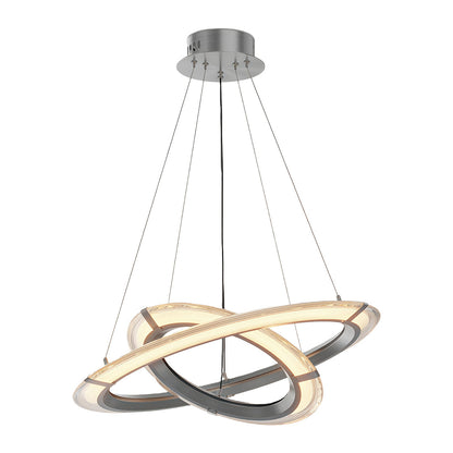 Interlocking Ring LED Chandelier in Brushed Brass, Polished Nickel or Matte Black