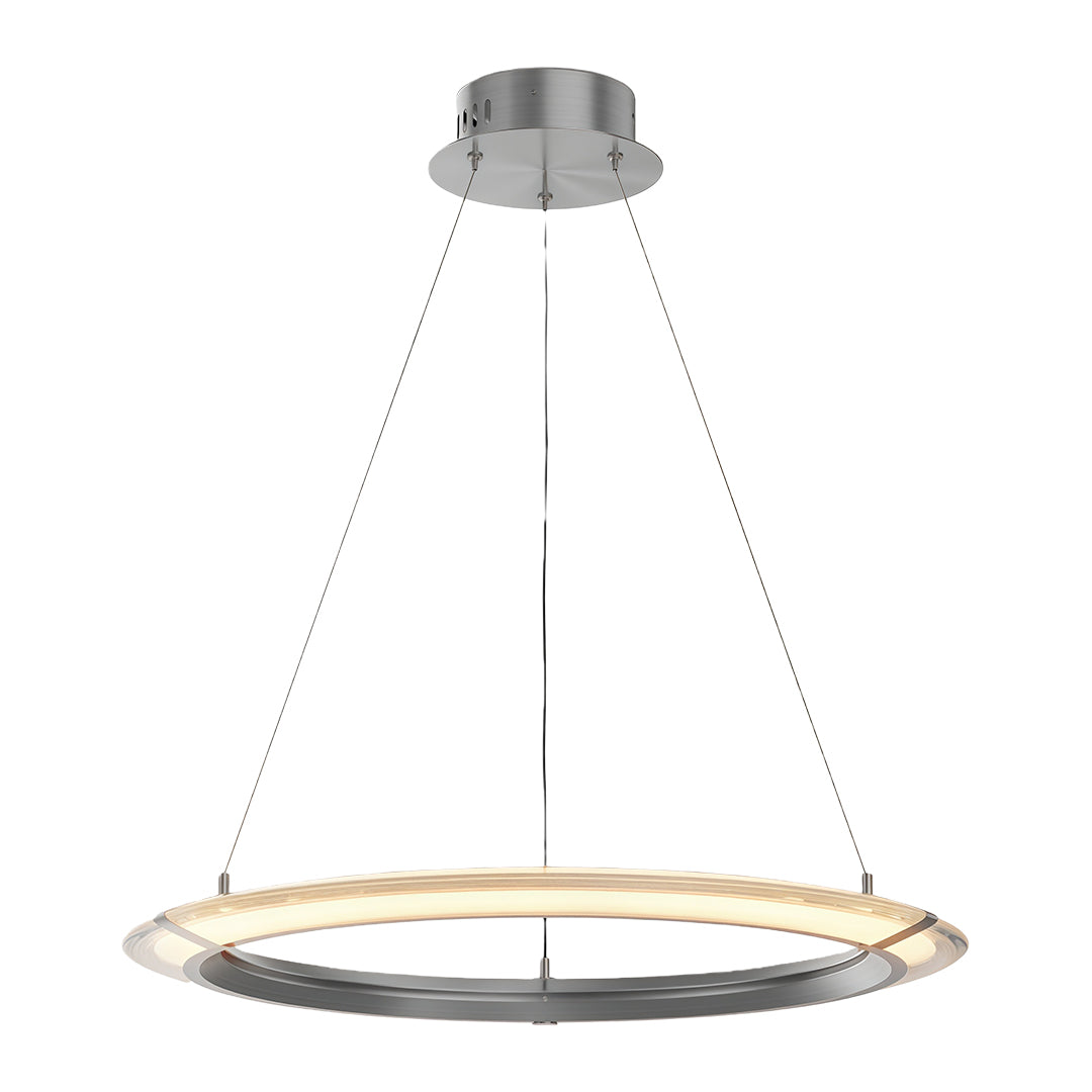 Interlocking Ring LED Chandelier in Brushed Brass, Polished Nickel or Matte Black