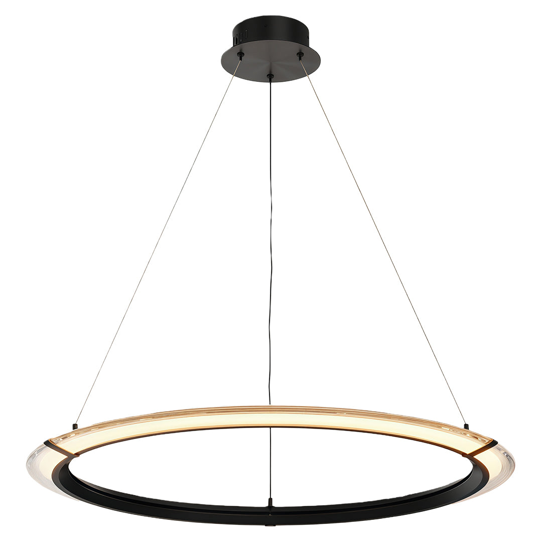 Interlocking Ring LED Chandelier in Brushed Brass, Polished Nickel or Matte Black