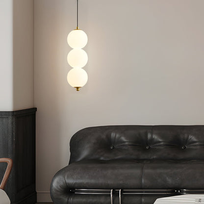 Stacked PE Ball Pendant Light with 3-Step Colour Temperature and Metal Hardware