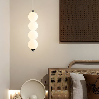 Stacked PE Ball Pendant Light with 3-Step Colour Temperature and Metal Hardware