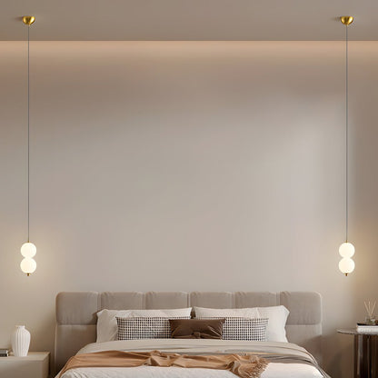 Stacked PE Ball Pendant Light with 3-Step Colour Temperature and Metal Hardware