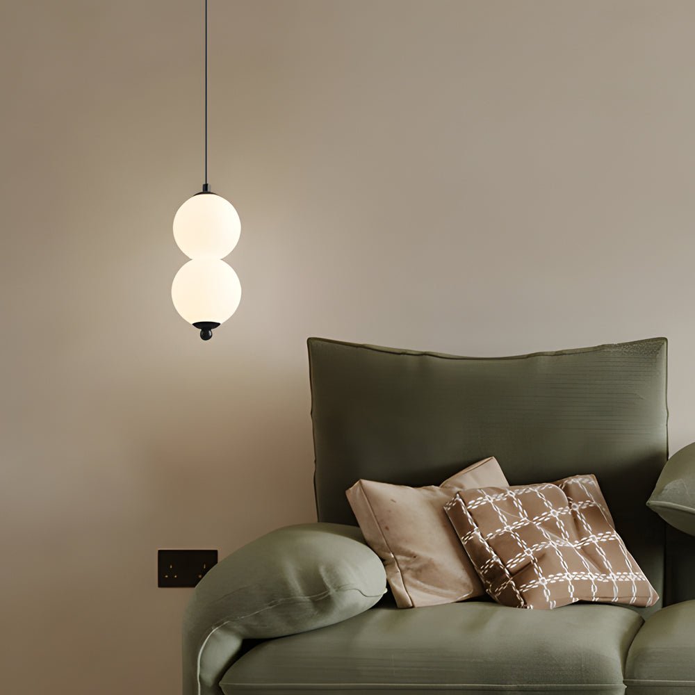 Stacked PE Ball Pendant Light with 3-Step Colour Temperature and Metal Hardware