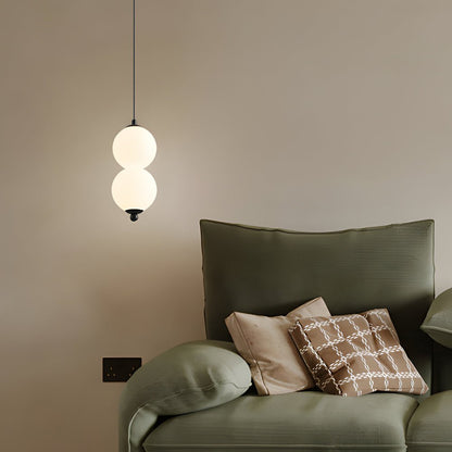 Stacked PE Ball Pendant Light with 3-Step Colour Temperature and Metal Hardware