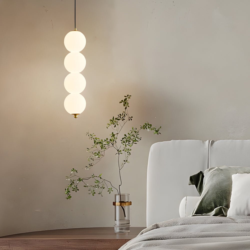 Stacked PE Ball Pendant Light with 3-Step Colour Temperature and Metal Hardware