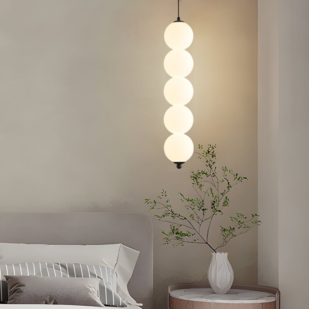 Stacked PE Ball Pendant Light with 3-Step Colour Temperature and Metal Hardware