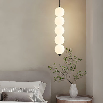 Stacked PE Ball Pendant Light with 3-Step Colour Temperature and Metal Hardware
