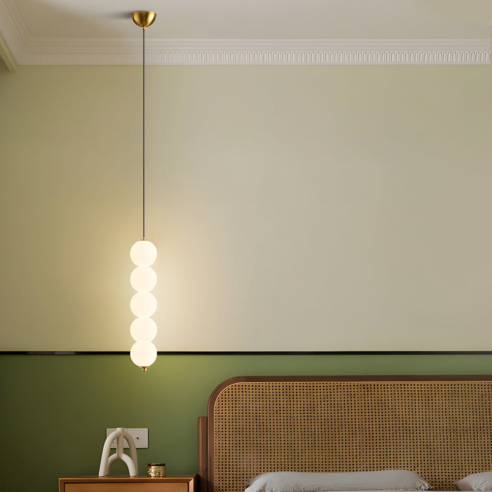 Stacked PE Ball Pendant Light with 3-Step Colour Temperature and Metal Hardware