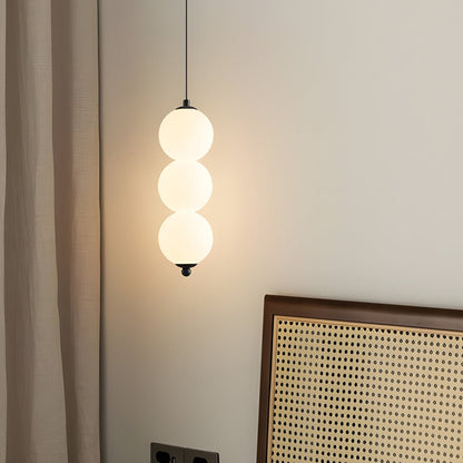 Stacked PE Ball Pendant Light with 3-Step Colour Temperature and Metal Hardware