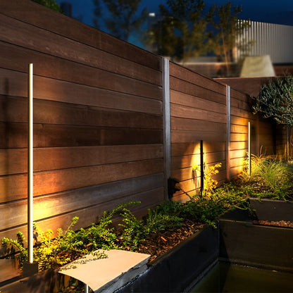 Contemporary Linear LED Outdoor Floor Lamp IP65 Stainless Steel 4 Heights 3000K