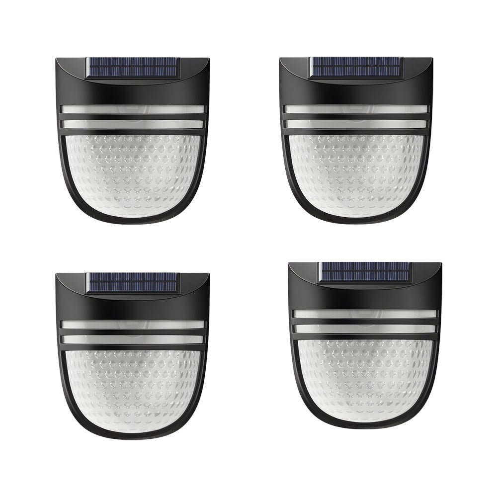 Modern Solar Outdoor Wall Sconce ABS PS Black Dual Mode Constant Breathing IP54 2800K Courtyard Balcony