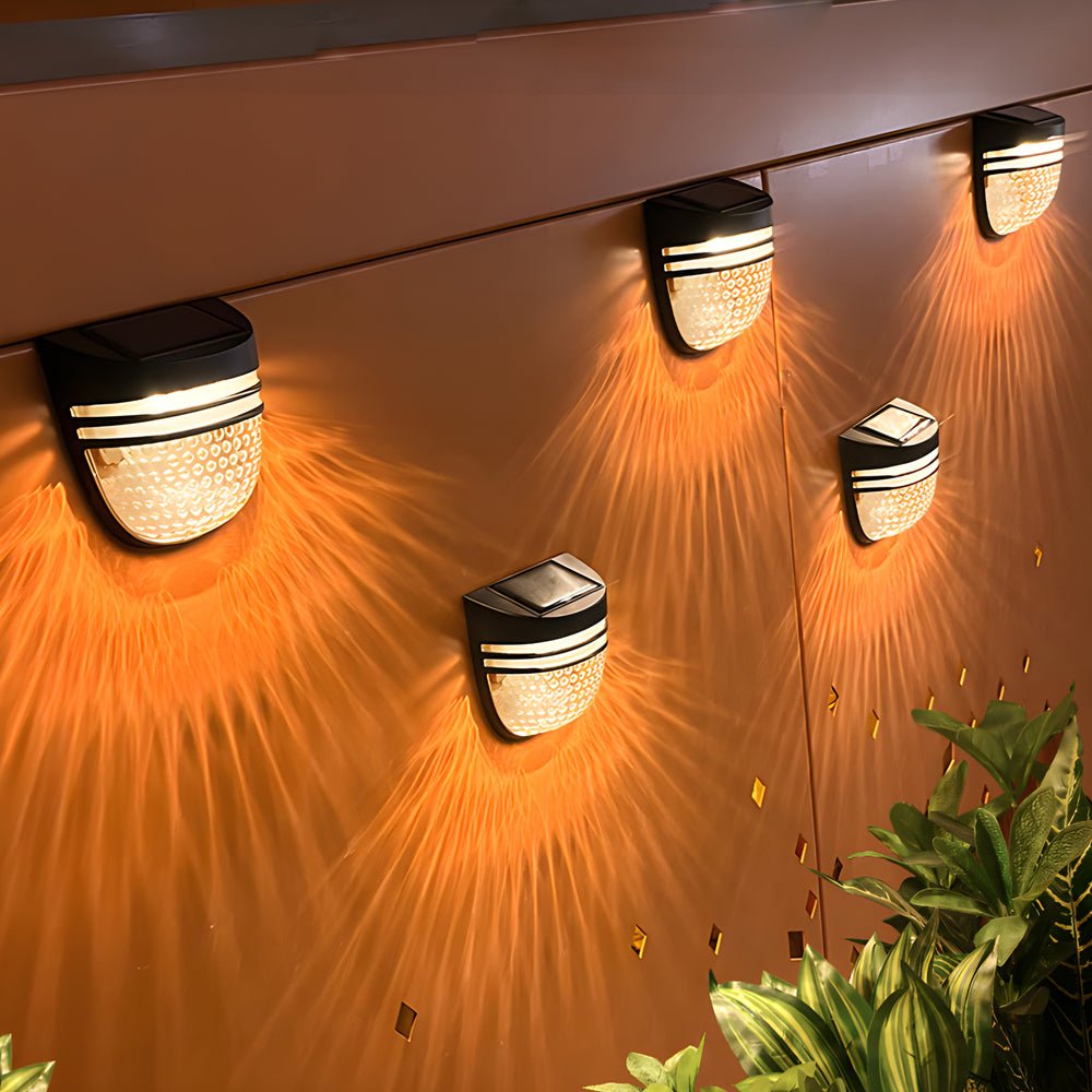 Modern Solar Outdoor Wall Sconce ABS PS Black Dual Mode Constant Breathing IP54 2800K Courtyard Balcony