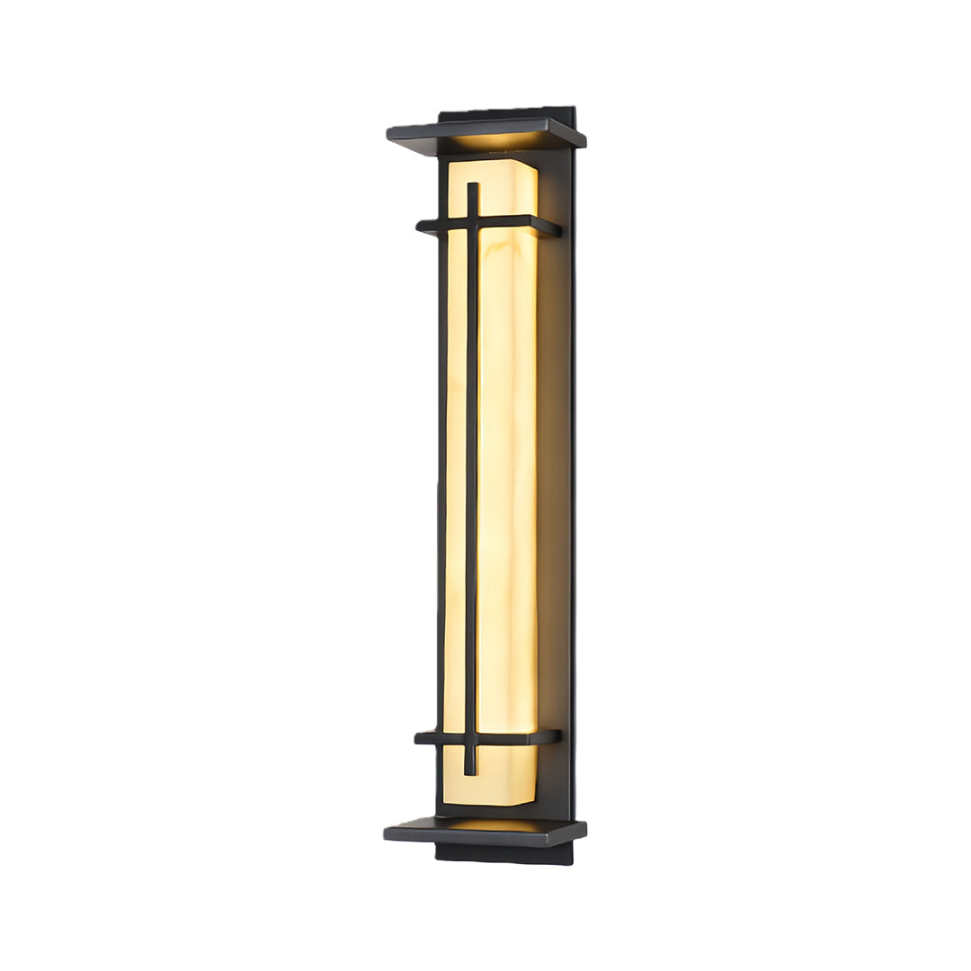 Modern LED Wall Sconce Stainless Steel Artificial Marble Shade IP65 2CCT 3 Sizes Black Indoor Outdoor