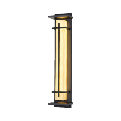 Modern LED Wall Sconce Stainless Steel Artificial Marble Shade IP65 2CCT 3 Sizes Black Indoor Outdoor