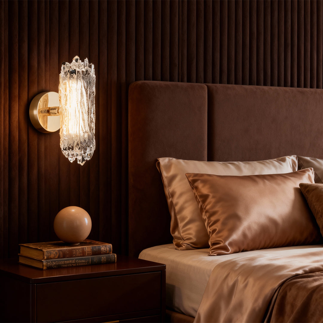 Modern Crystal LED Wall Sconce – Minimalist Gold Aluminum Luxury Wall Light