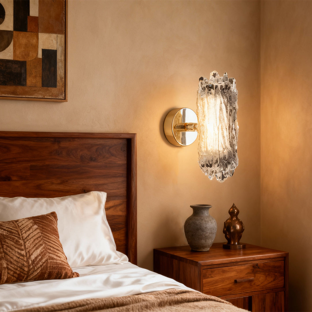 Modern Crystal LED Wall Sconce – Minimalist Gold Aluminum Luxury Wall Light