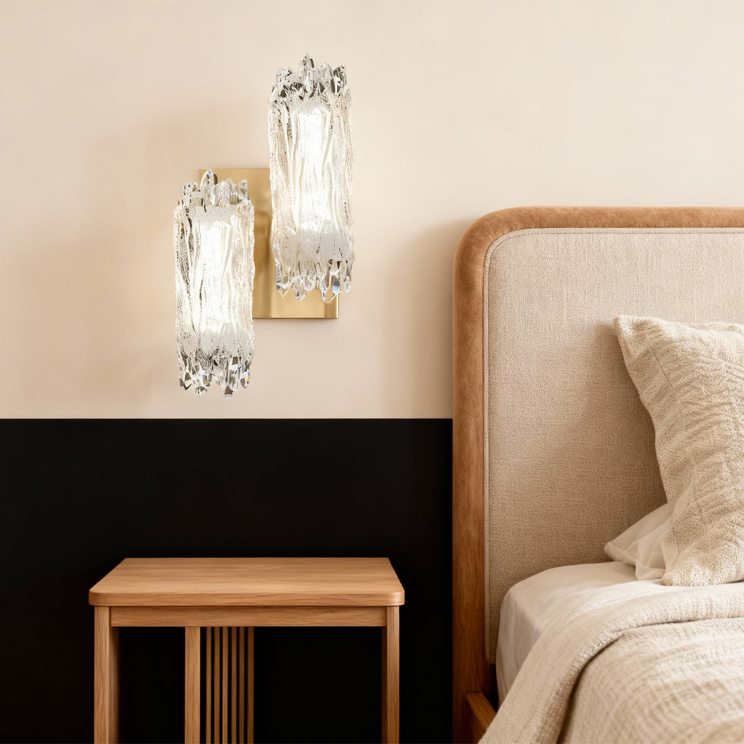 Modern Crystal LED Wall Sconce – Minimalist Gold Aluminum Luxury Wall Light