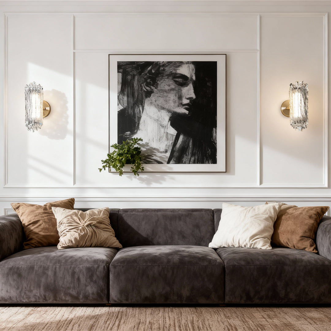 Modern Crystal LED Wall Sconce – Minimalist Gold Aluminum Luxury Wall Light