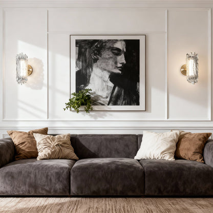 Modern Crystal LED Wall Sconce – Minimalist Gold Aluminum Luxury Wall Light