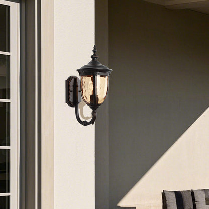 Copper-Tone Retro Outdoor Wall Lantern E27 IP54 American Style Die-Cast