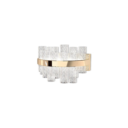 Modern Glass Wall Sconce – Stainless Steel Gold LED Crystal Wall Light