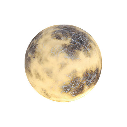 Hardwired LED Outdoor Moon Sphere Lawn Light 3D Lunar Texture PE Plastic IP65 3000K Warm White Garden Courtyard Terrace
