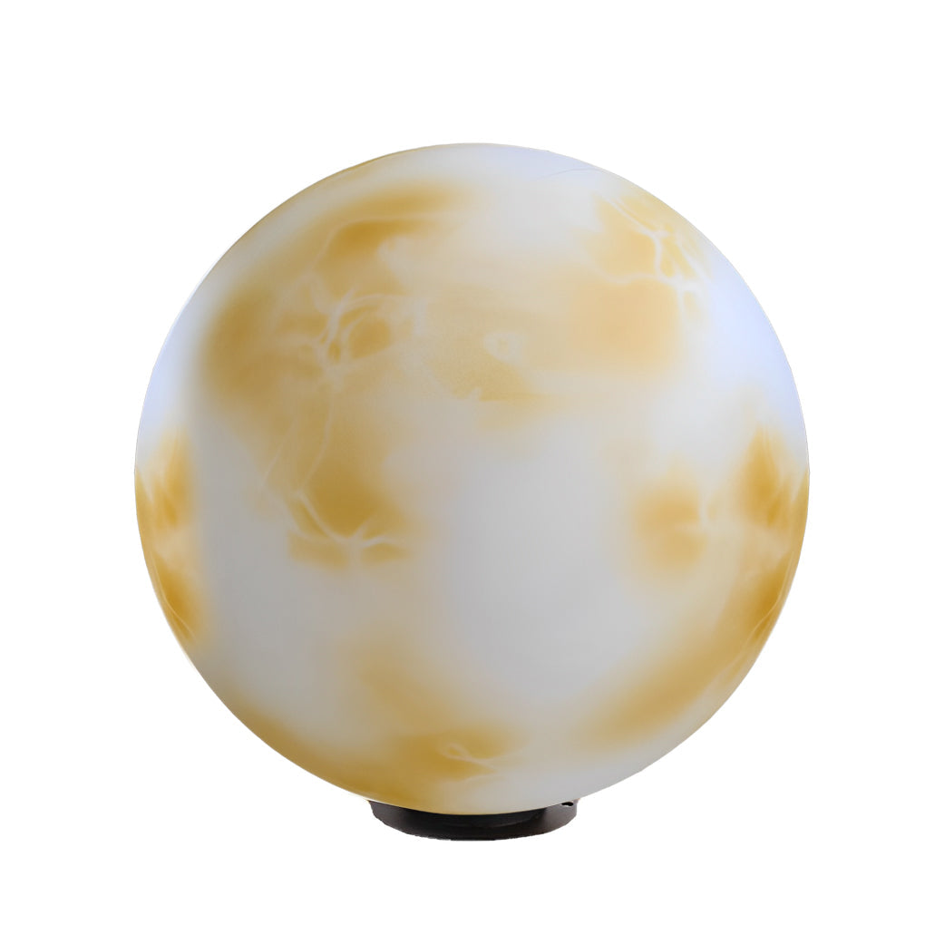 Moon Shaped Outdoor Pillar Light PE Sphere Solar or Hardwired IP65 5 Diameters 3D Lunar Glow Garden