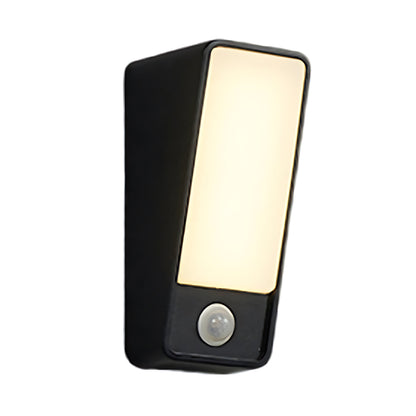 Modern LED Outdoor Wall Sconce IP65 Motion Sensing Die-Cast Aluminum Black White 12W 3000K
