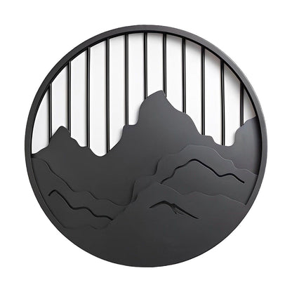 Mountain Landscape Round Outdoor Wall Light Iron LED 3000K 3 Sizes IP54