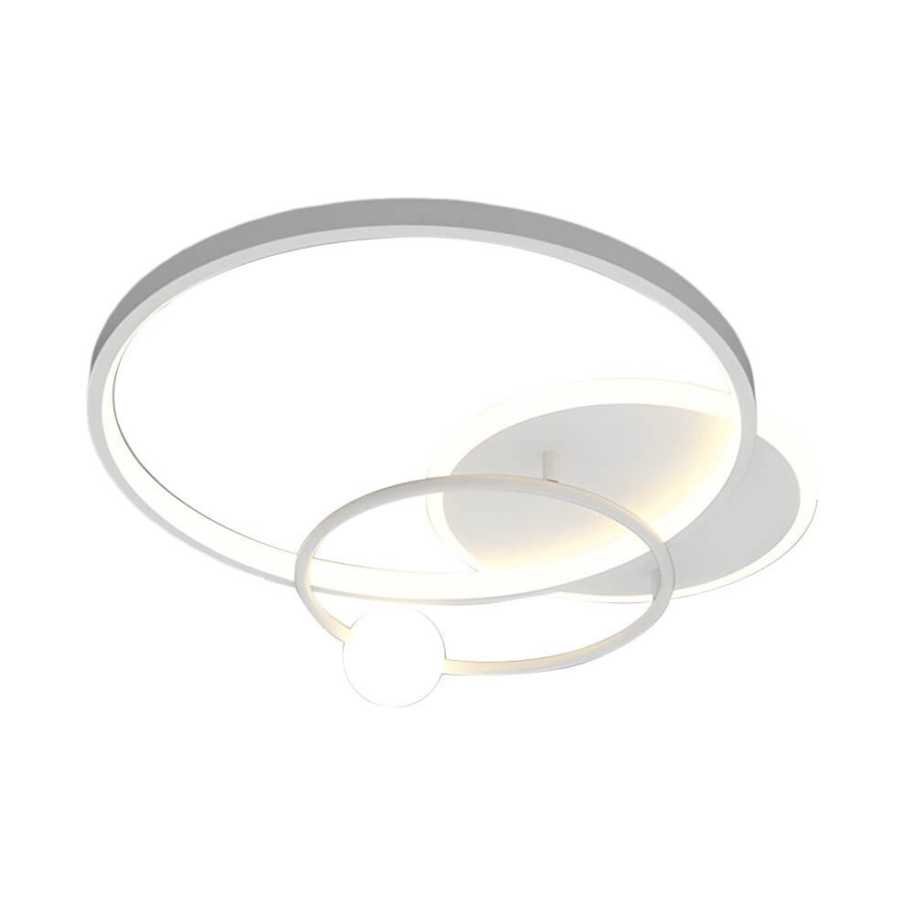 Three Ring Multi-Circle LED Flush Mount Gold White Black Remote Dimming