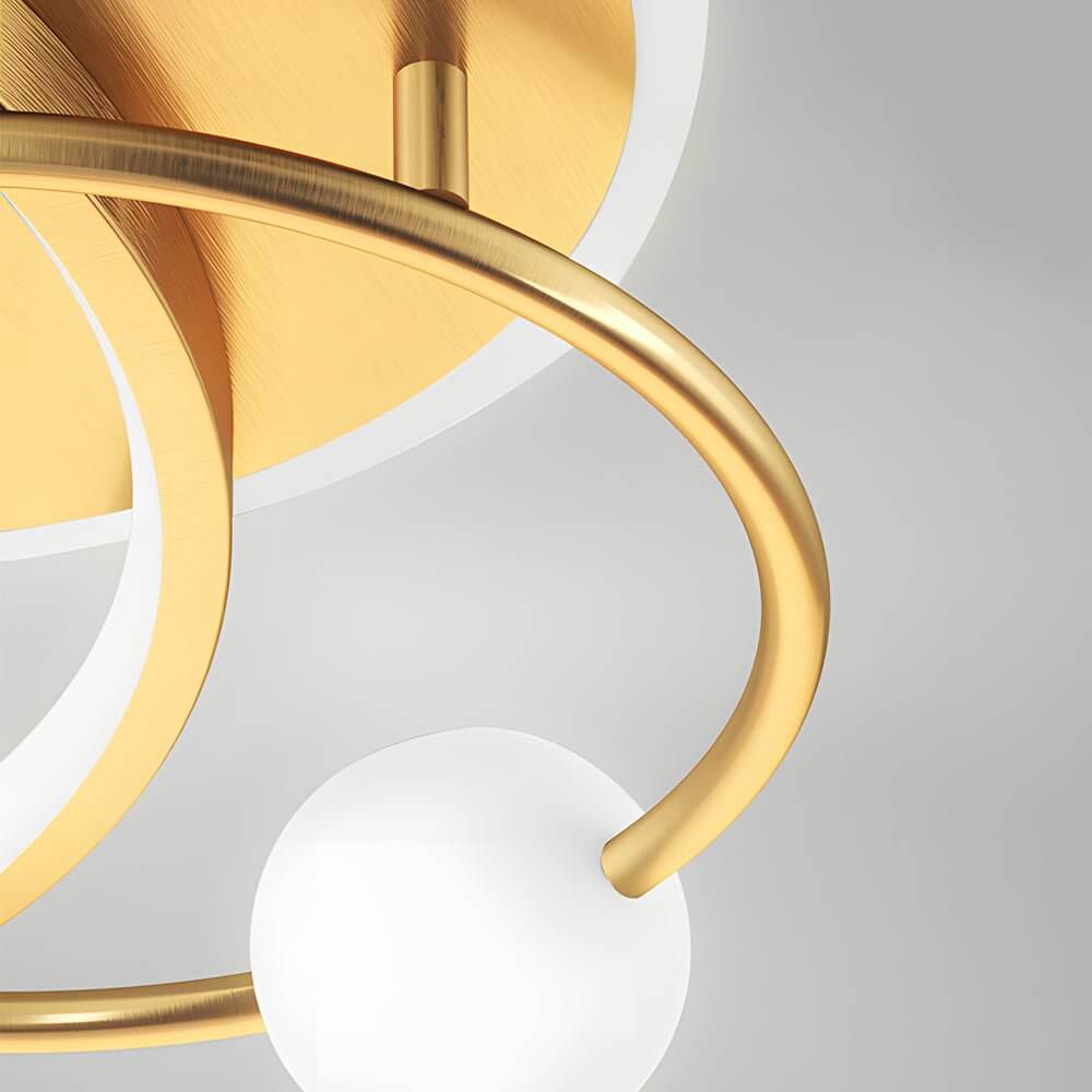 Three Ring Multi-Circle LED Flush Mount Gold White Black Remote Dimming