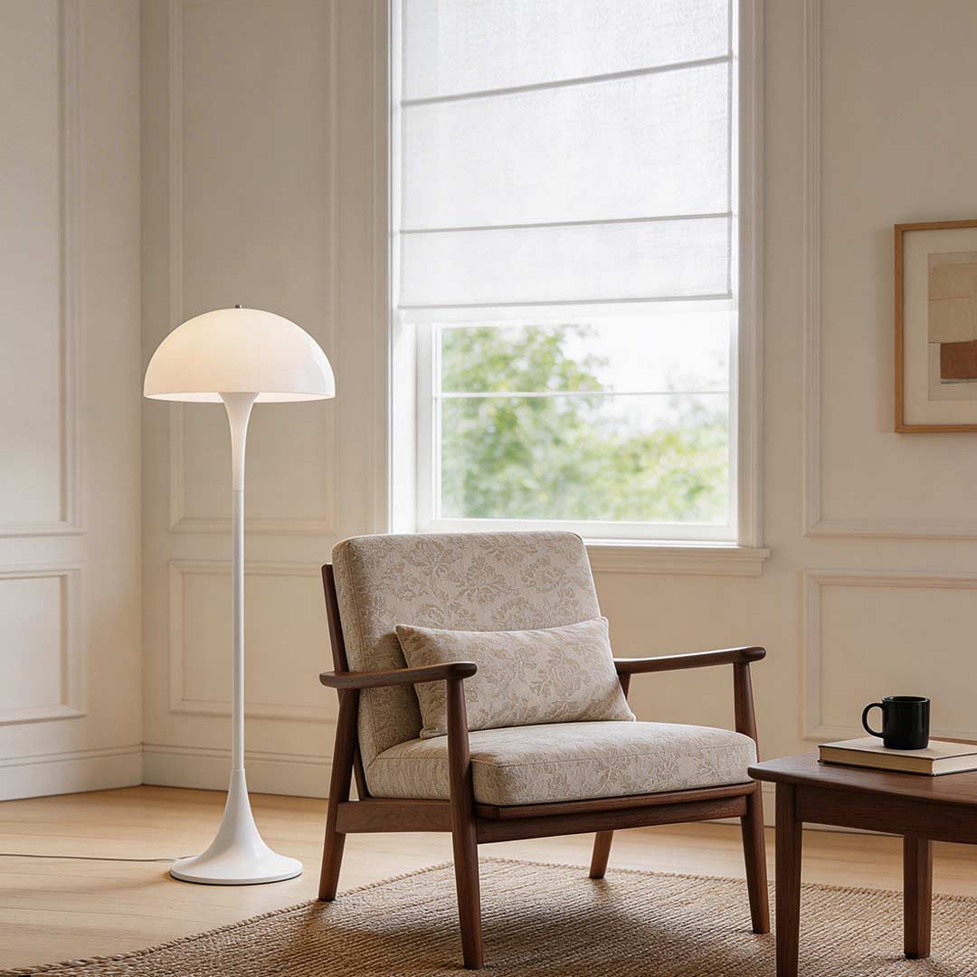 Modern Floor Lamp Mushroom Dome White Acrylic 3 Color Temperature LED Ambient Living Room Bedroom 53 Inch