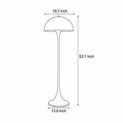 Modern Floor Lamp Mushroom Dome White Acrylic 3 Color Temperature LED Ambient Living Room Bedroom 53 Inch