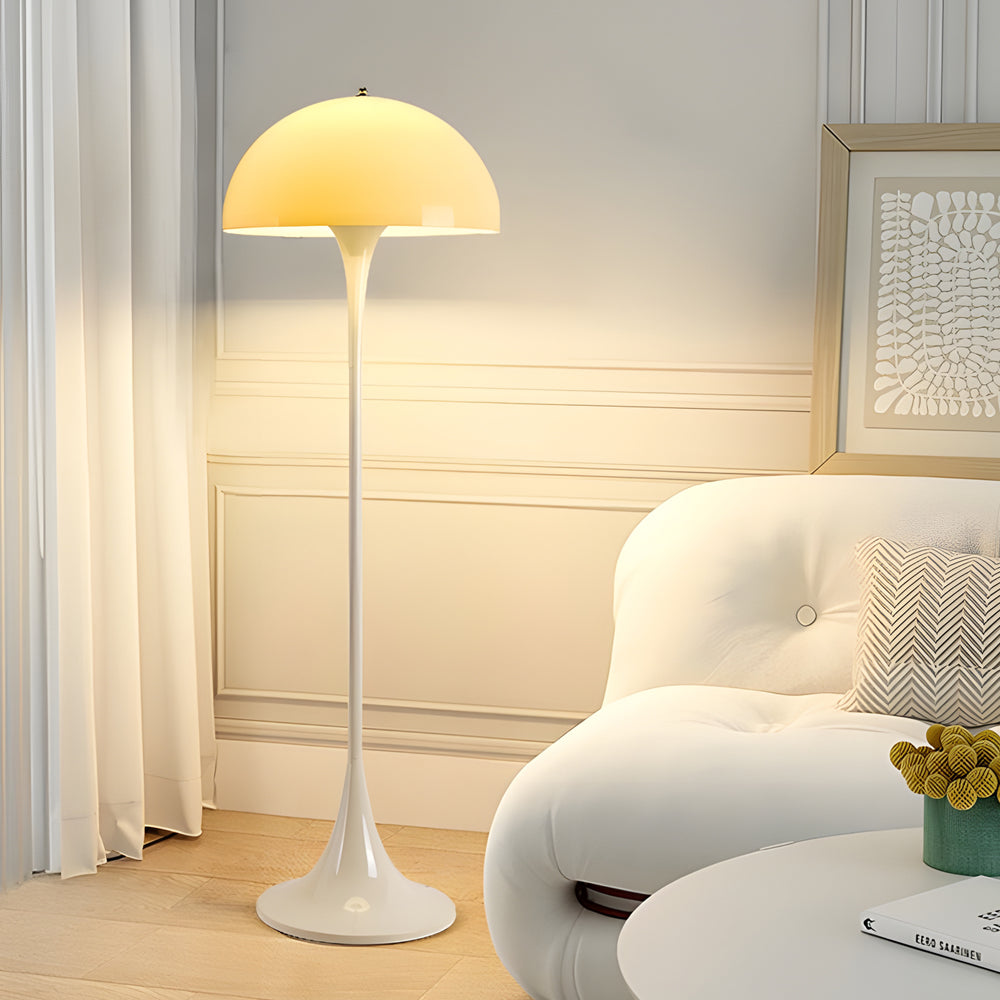 Modern Floor Lamp Mushroom Dome White Acrylic 3 Color Temperature LED Ambient Living Room Bedroom 53 Inch