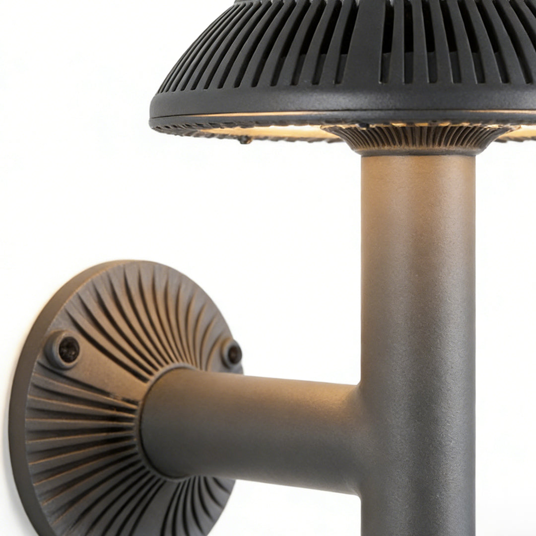 Modern Mushroom LED Outdoor Wall Sconce Aluminum PMMA IP65 9W 2CCT Gray Garden Courtyard Villa
