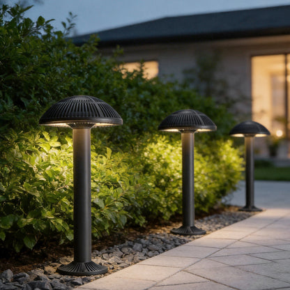 Modern Mushroom LED Outdoor Wall Sconce Aluminum PMMA IP65 9W 2CCT Gray Garden Courtyard Villa