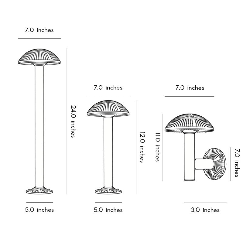 Modern Mushroom LED Outdoor Wall Sconce Aluminum PMMA IP65 9W 2CCT Gray Garden Courtyard Villa