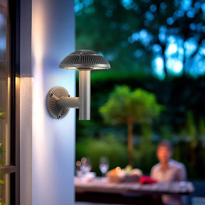 Modern Mushroom LED Outdoor Wall Sconce Aluminum PMMA IP65 9W 2CCT Gray Garden Courtyard Villa
