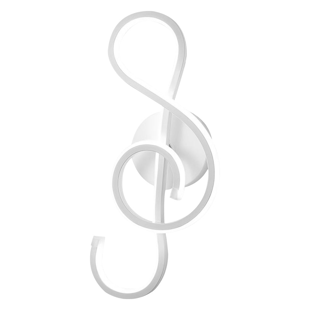 Musical Note LED Wall Sconce Aluminium Modern Decorative Bedroom Hallway Black White