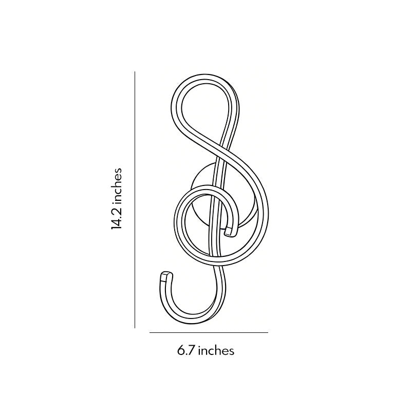 Musical Note LED Wall Sconce Aluminium Modern Decorative Bedroom Hallway Black White