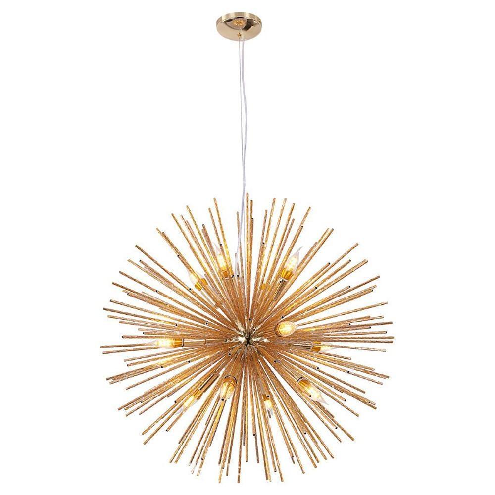 Geometric Starburst Chandelier – Modern Dining Room Statement Fixture