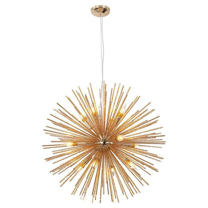 Geometric Starburst Chandelier – Modern Dining Room Statement Fixture