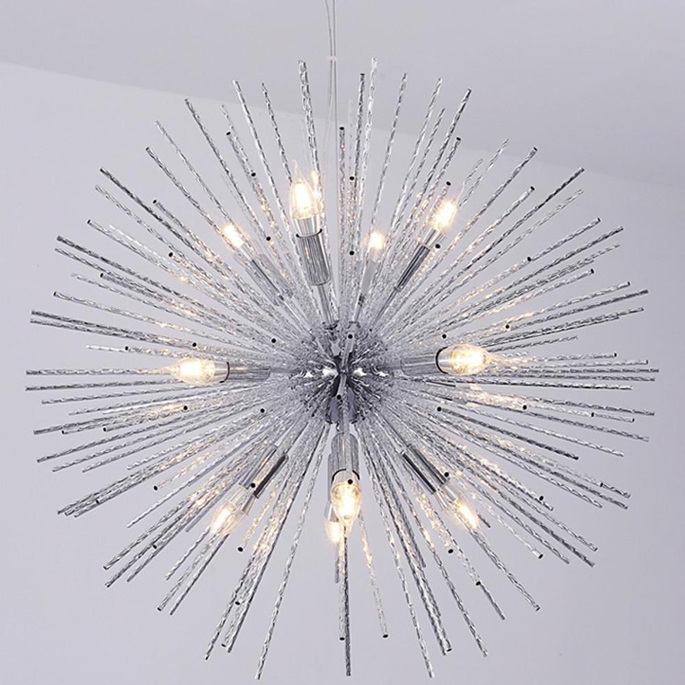Geometric Starburst Chandelier – Modern Dining Room Statement Fixture