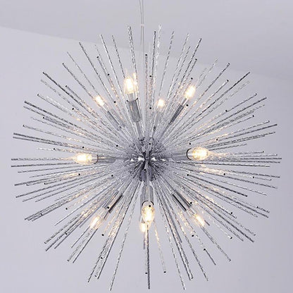 Geometric Starburst Chandelier – Modern Dining Room Statement Fixture