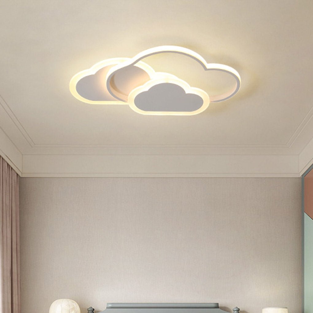 Nordic Cloud Arc LED Flush Mount in White with Three Colour Temperature Options